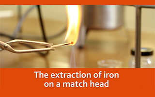 The extraction of iron on a match head
