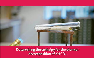 Determining the enthalpy for the thermal decomposition of KHCO3
